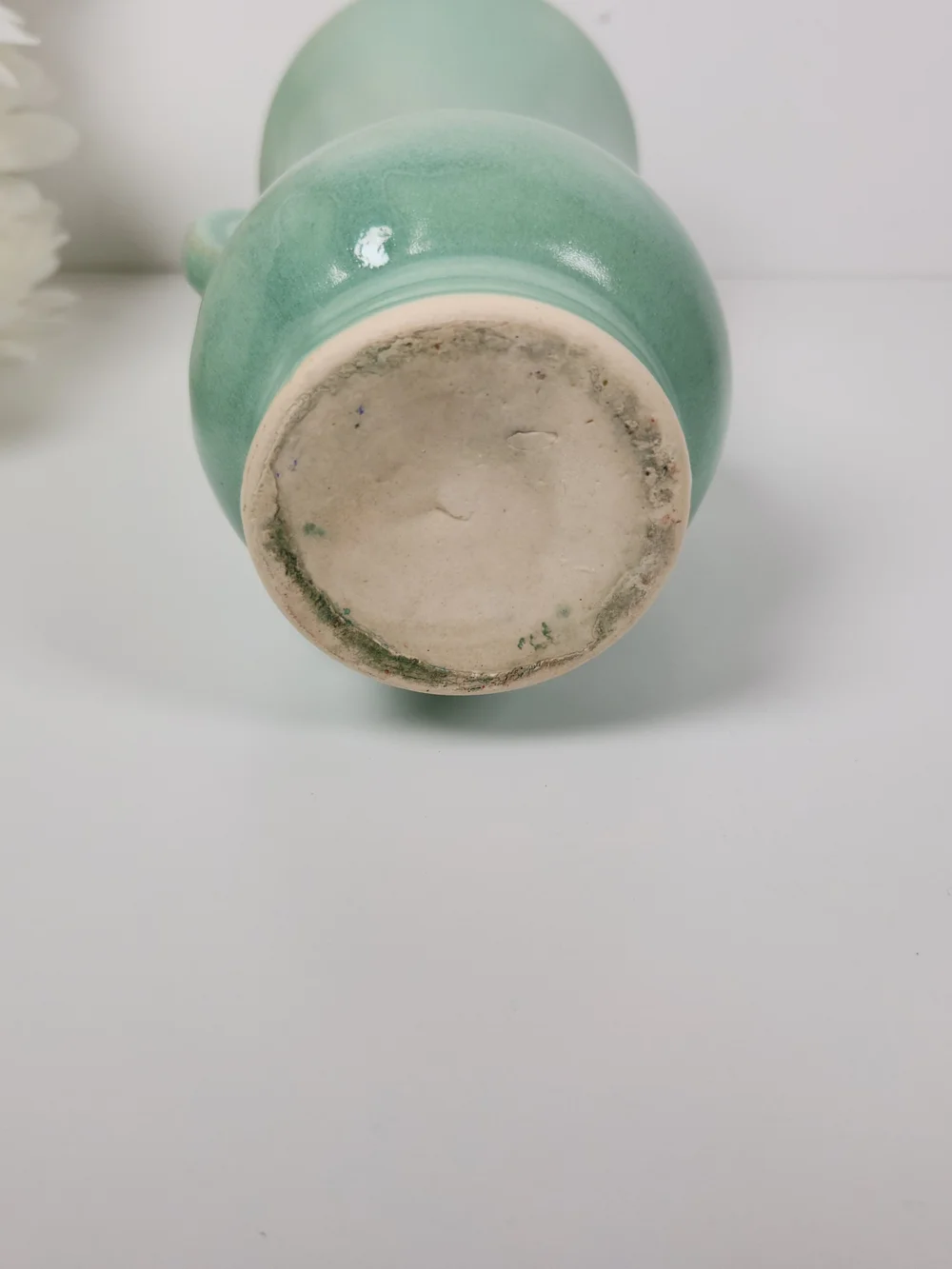 Vintage 1930s Brush-McCoy Pottery Blue Green Art Deco Vase , 6.25